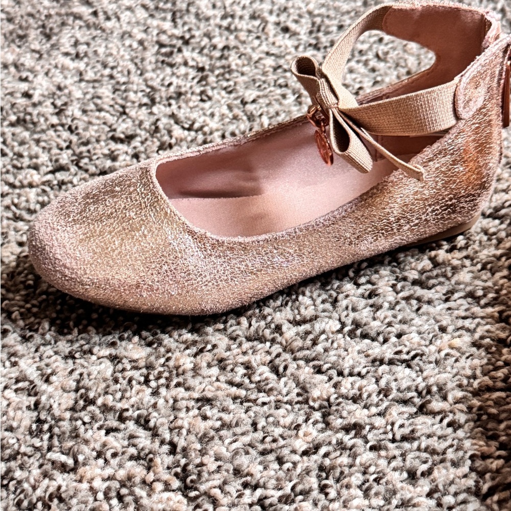 Sparkly Pink Ballet Flats with Bow